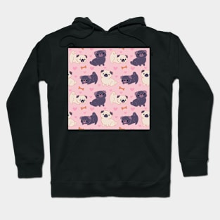 Love Pugs Pattern Hoodie